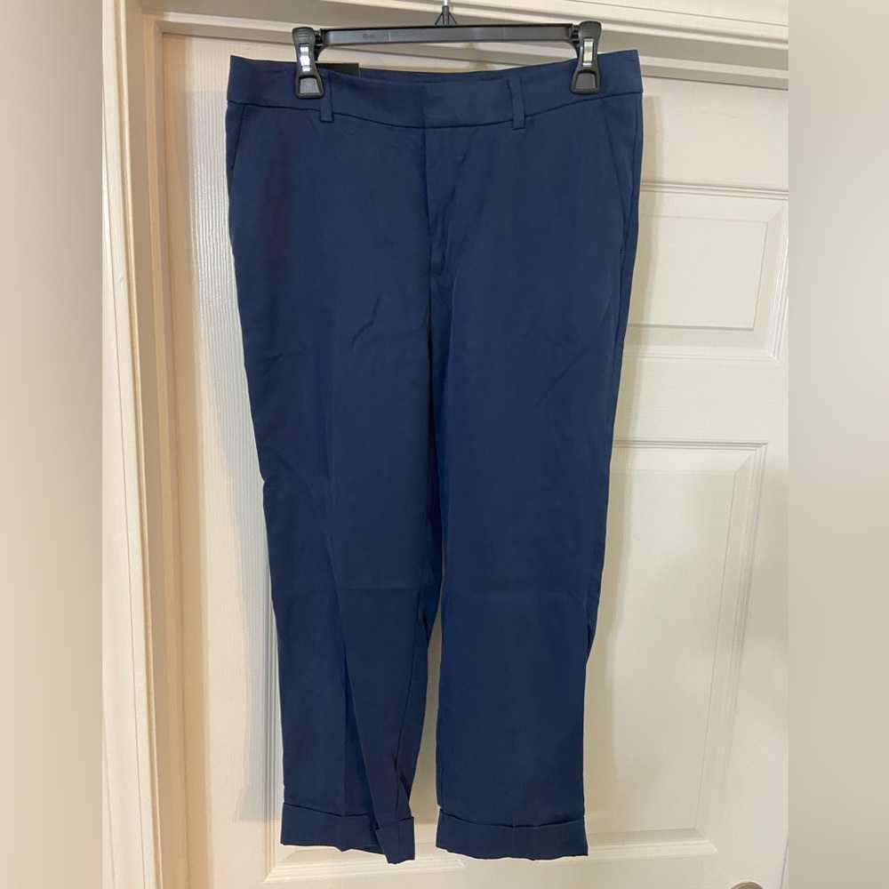 Banana Republic NWT Cuffed Crop Peacock Blue Sz 6